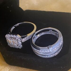 Engagement 14 karat white gold, and diamonds ring